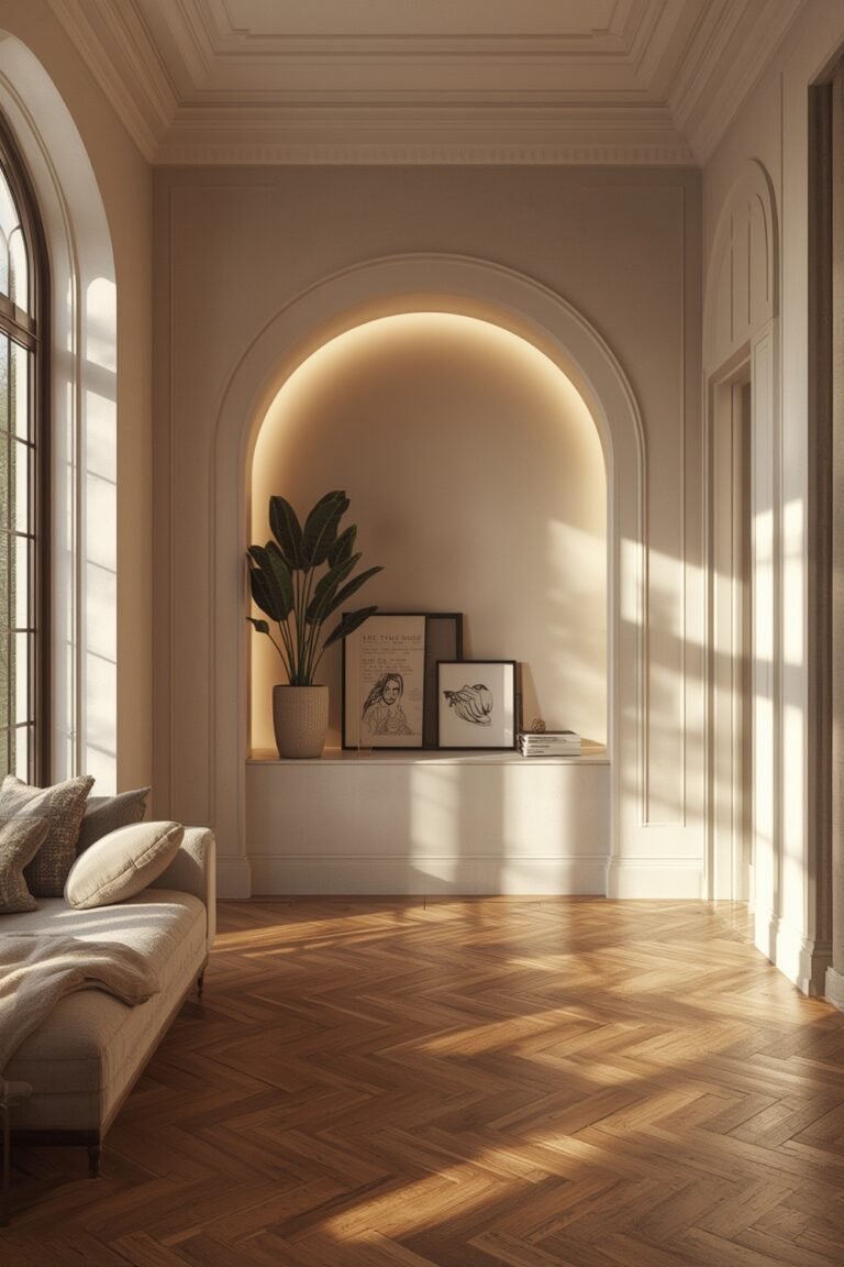 arched wall niche