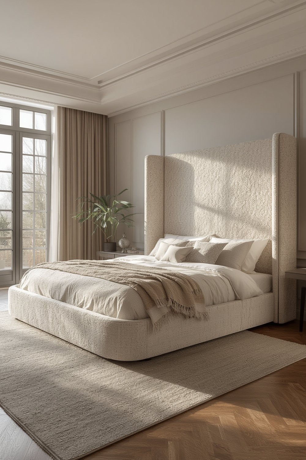 boucle bed frame - Illustration 1