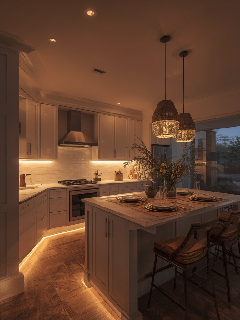 layered kitchen lighting