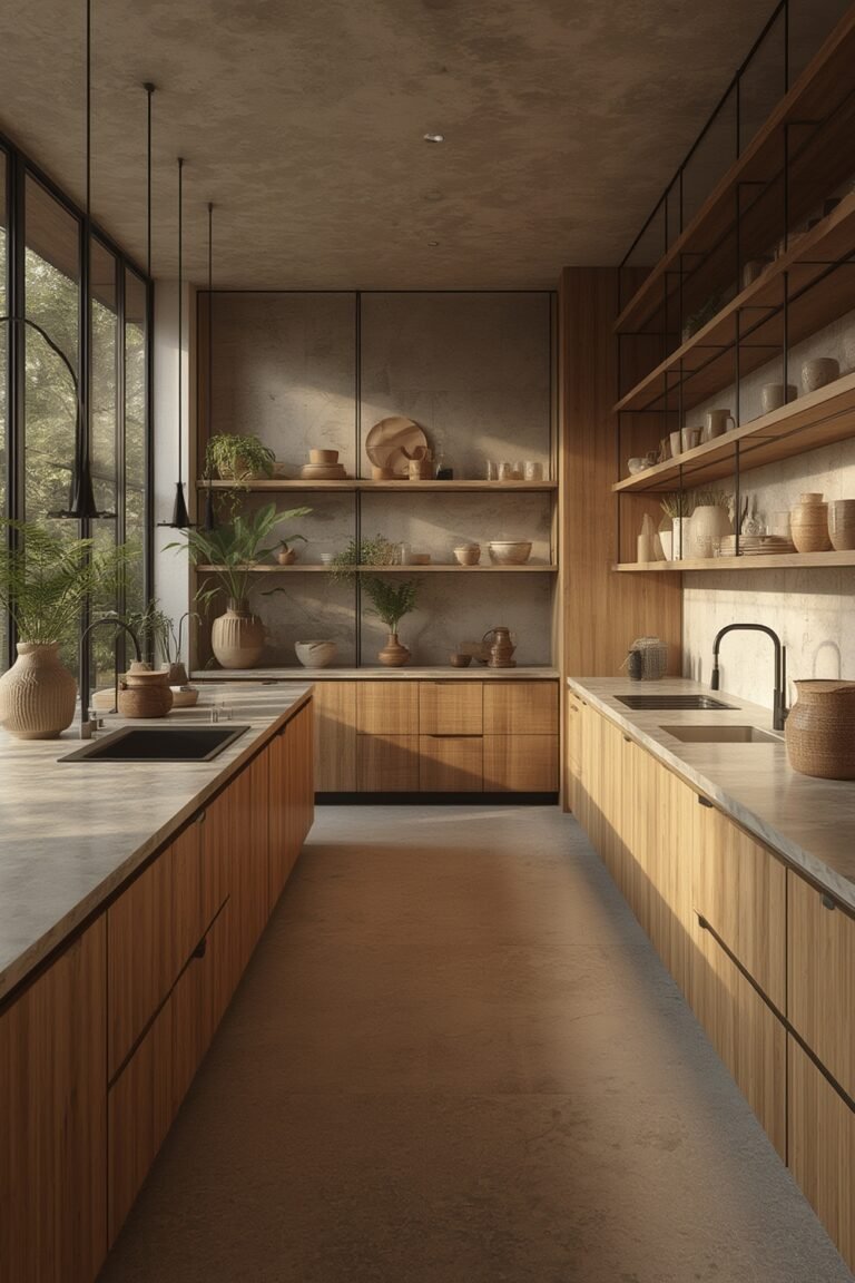 organic modern kitchen decor