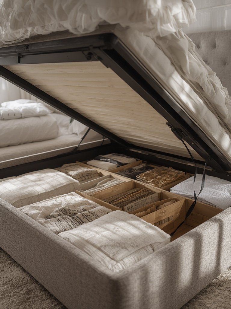 storage bed in action