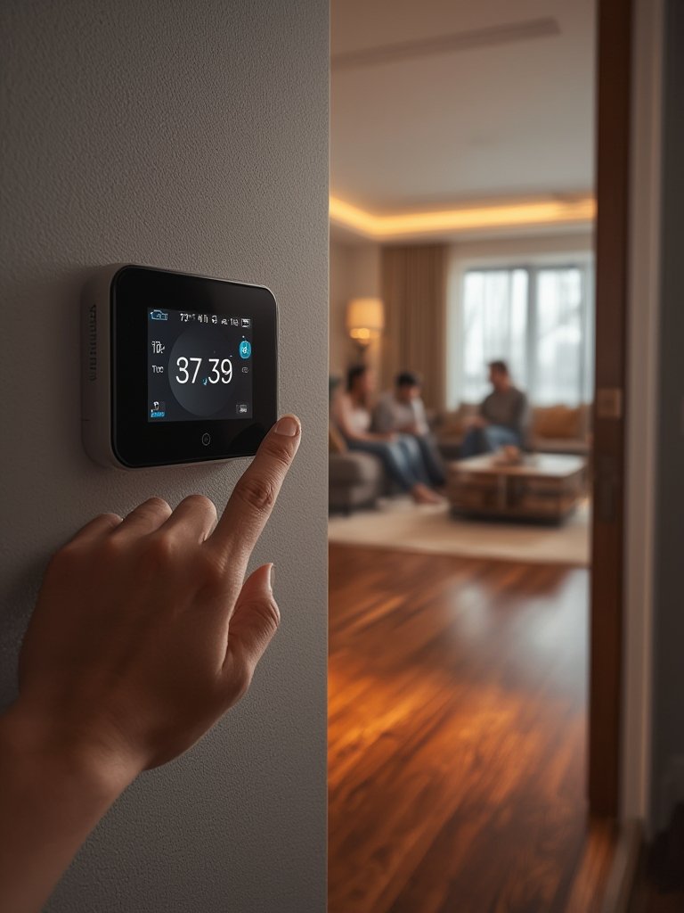 floor thermostat in action