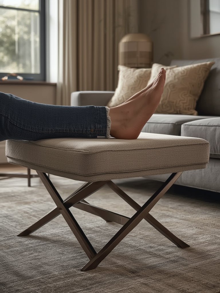 ottoman stool in action