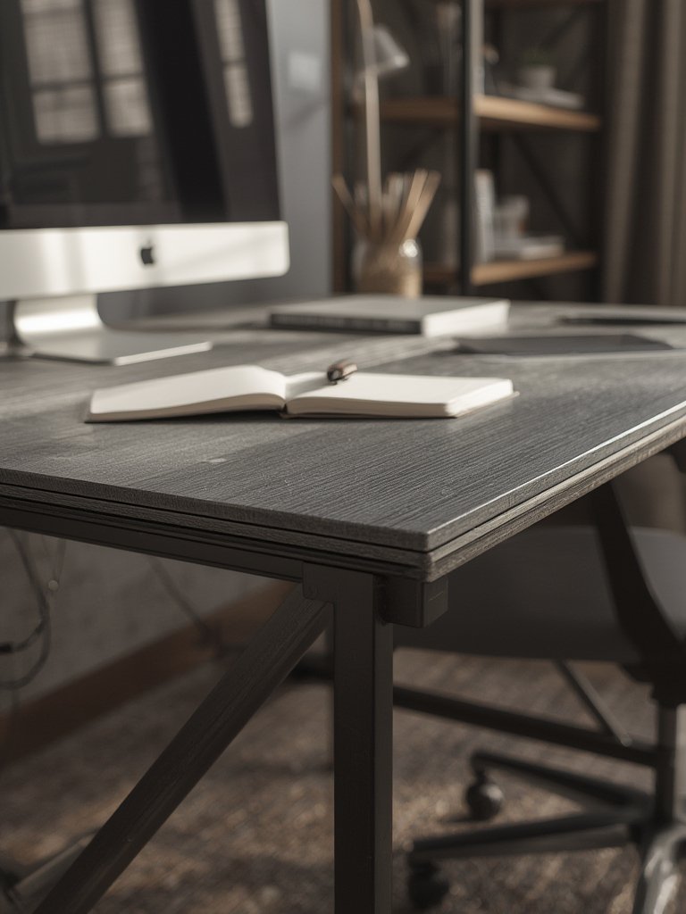 computer desk in action