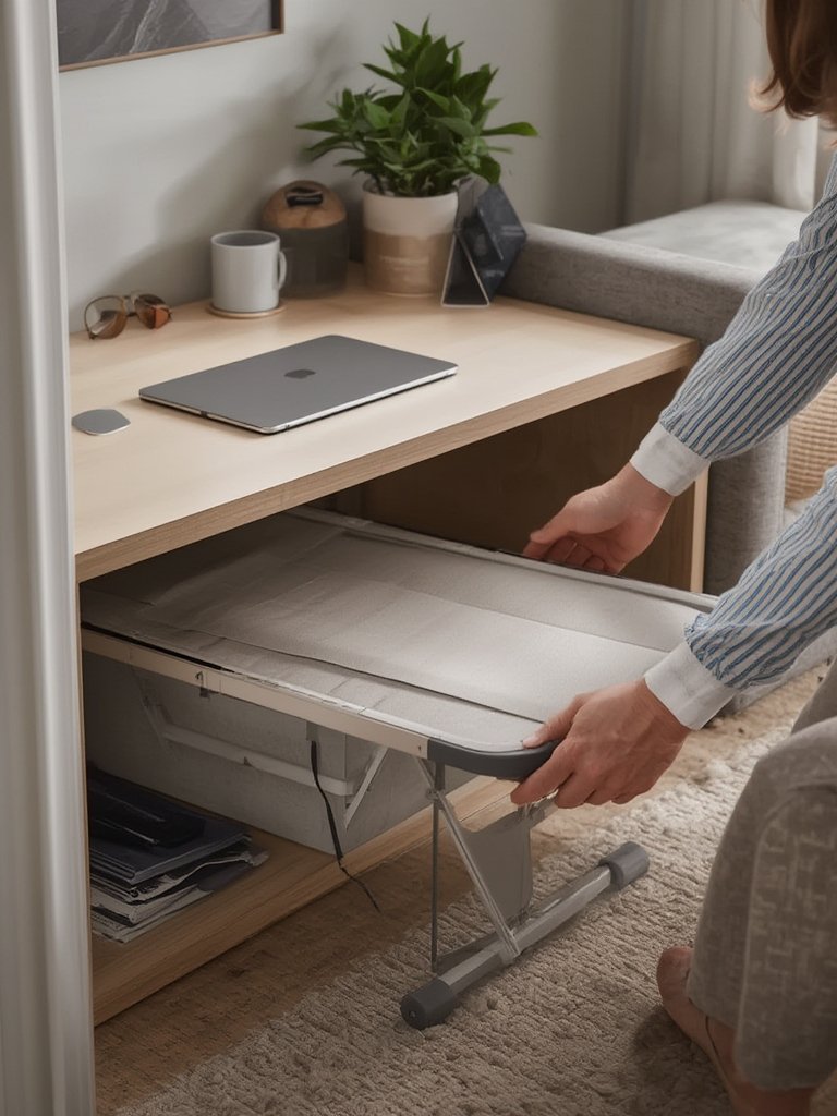 folding desk in action