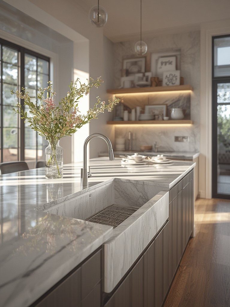 waterfall kitchen sink